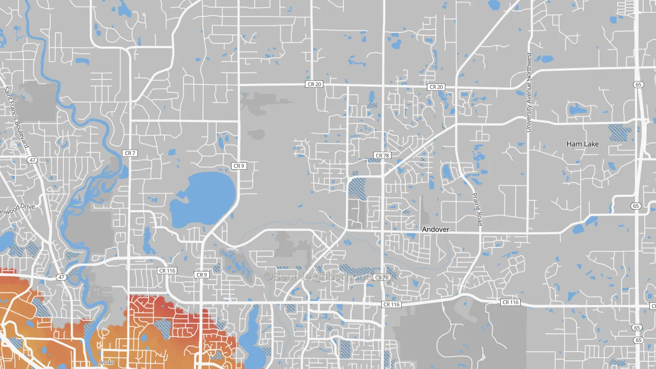 Transit Grade map of Andover, MN