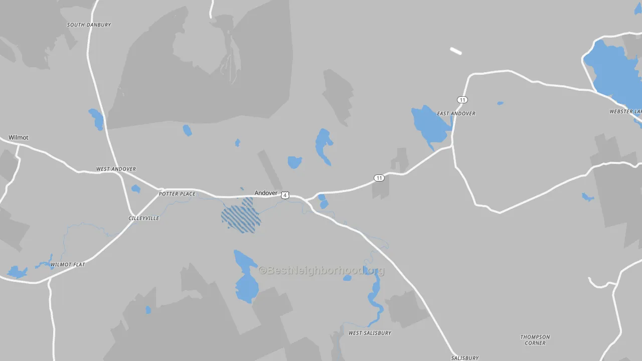 Transit Grade map of Andover, NH