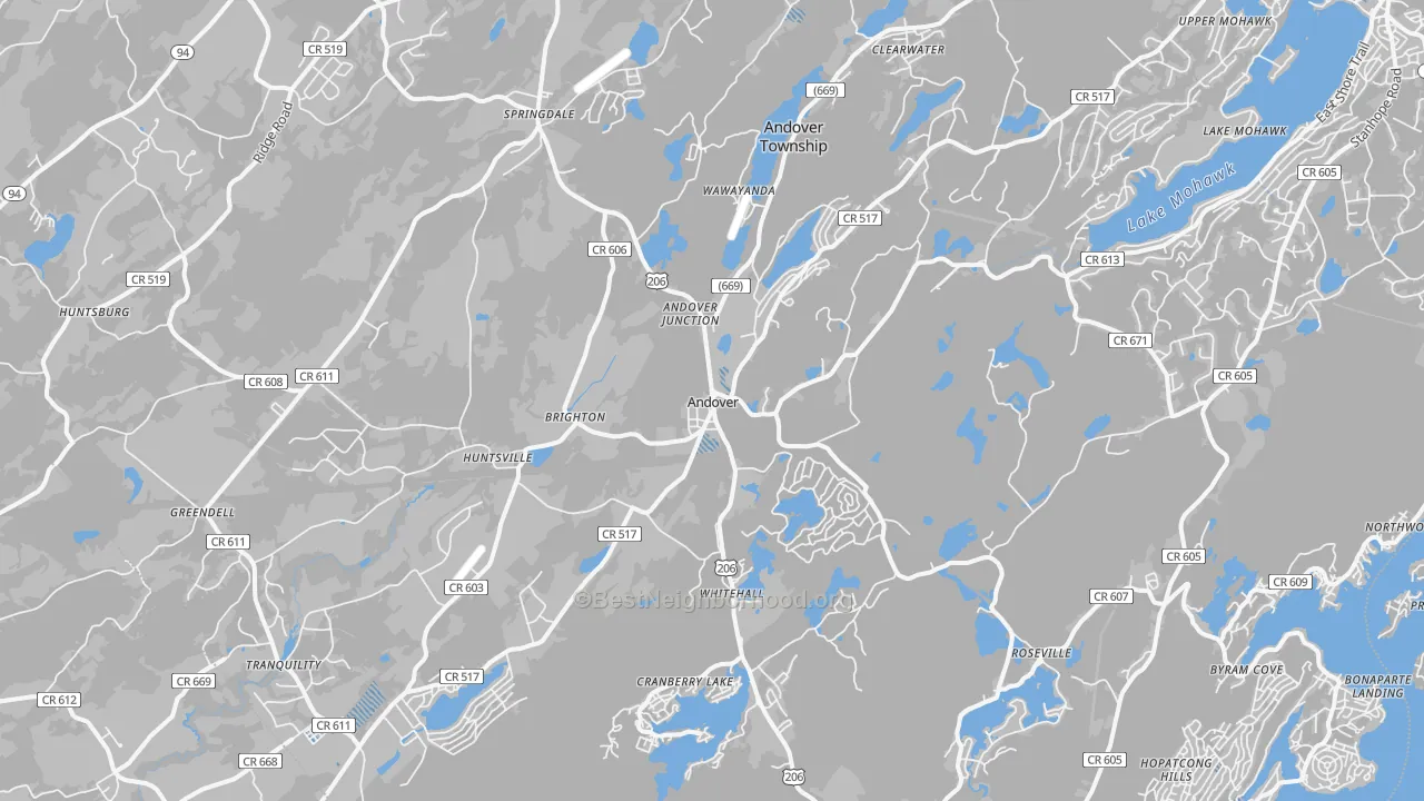 Transit Grade map of Andover, NJ