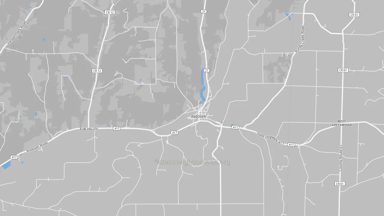 Transit Grade map of Andover, NY