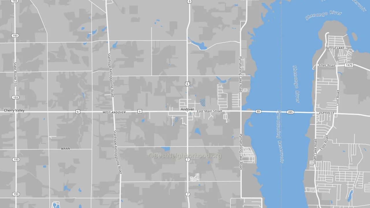Transit Grade map of Andover, OH
