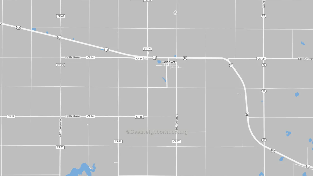 Transit Grade map of Andover, SD
