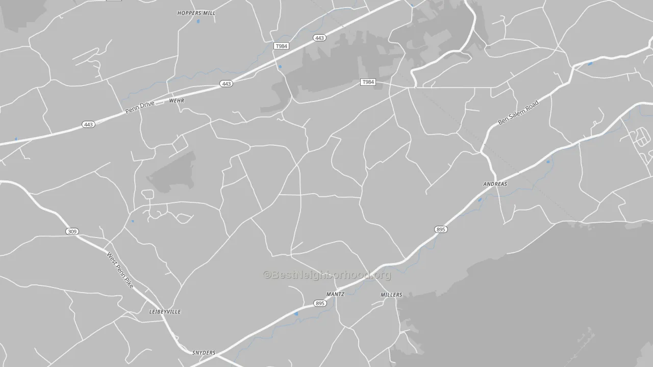 Transit Grade map of Andreas, PA