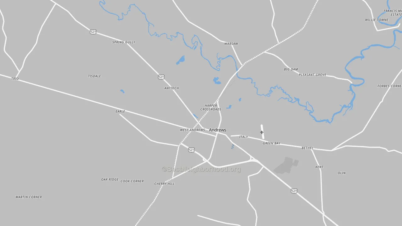 Transit Grade map of Andrews, SC