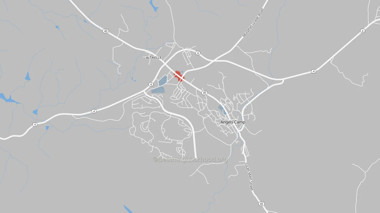 Transit Grade map of Angels, CA