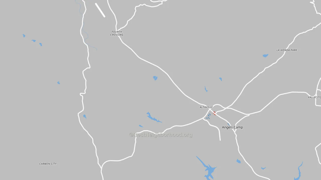 Transit Grade map of Angels Camp, CA