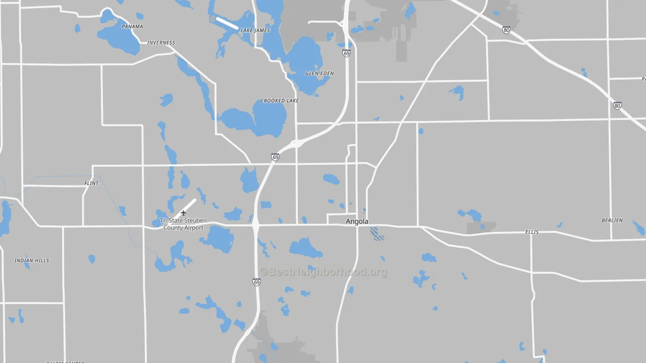 Transit Grade map of Angola, IN