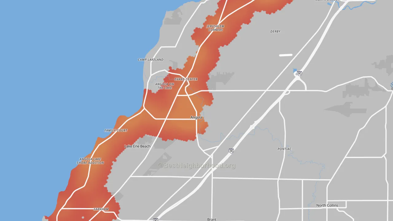 Transit Grade map of Angola, NY