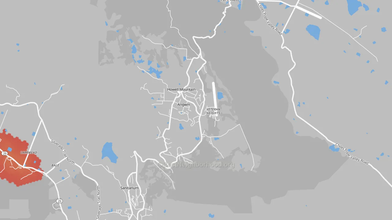 Transit Grade map of Angwin, CA