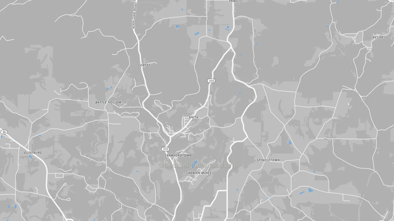 Transit Grade map of Anita, PA