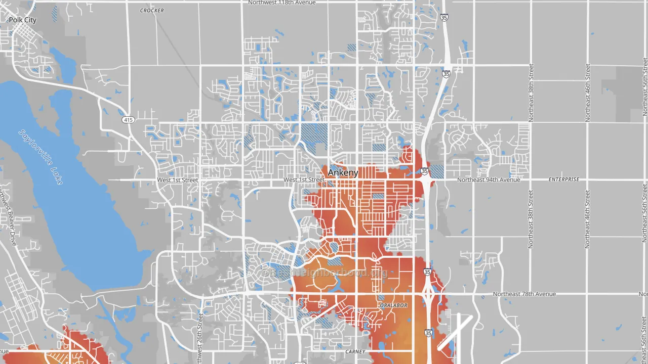 Transit Grade map of Ankeny, IA