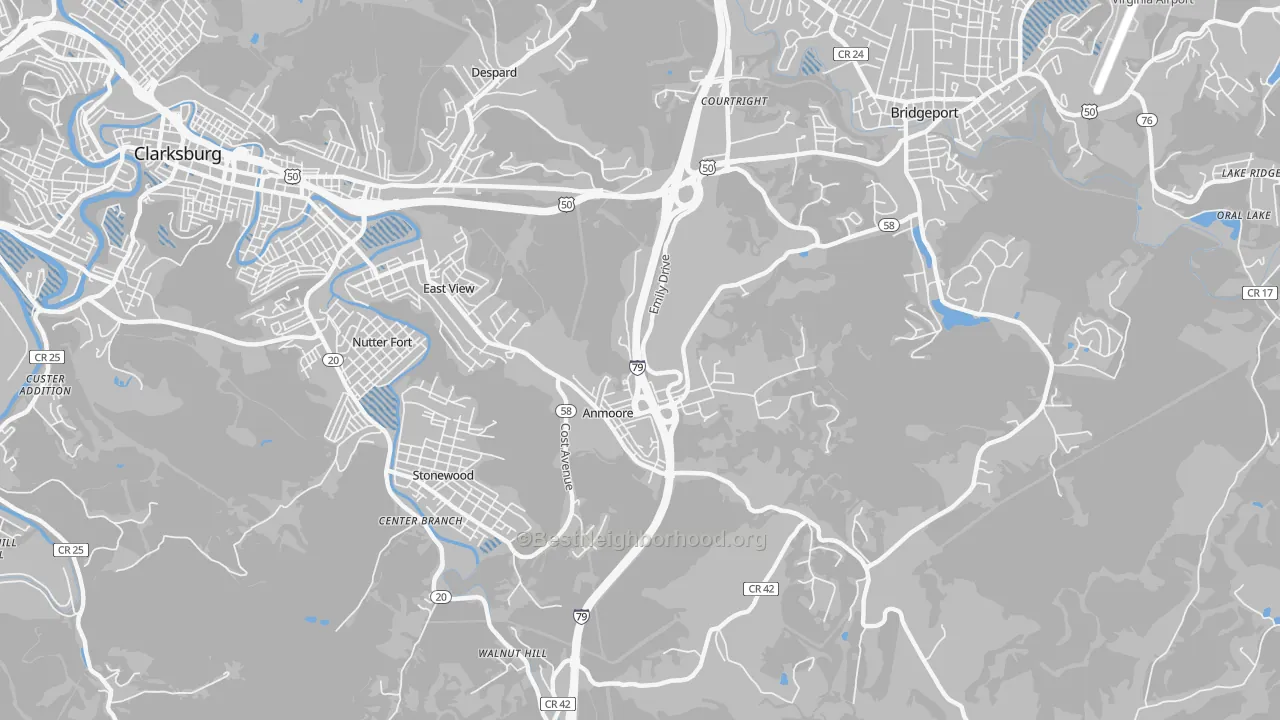 Transit Grade map of Anmoore, WV