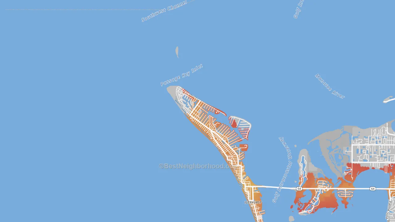 Transit Grade map of Anna Maria, FL