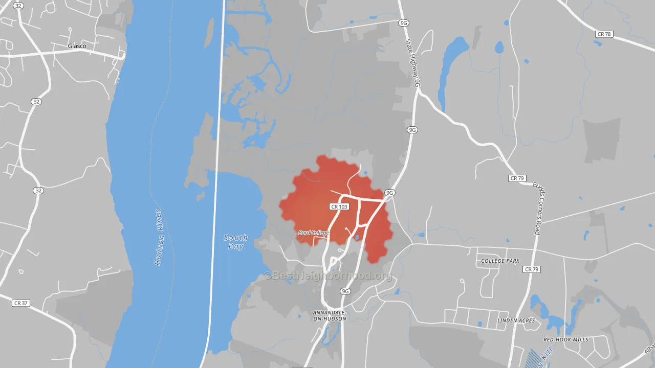 Transit Grade map of Annandale On Hudson, NY