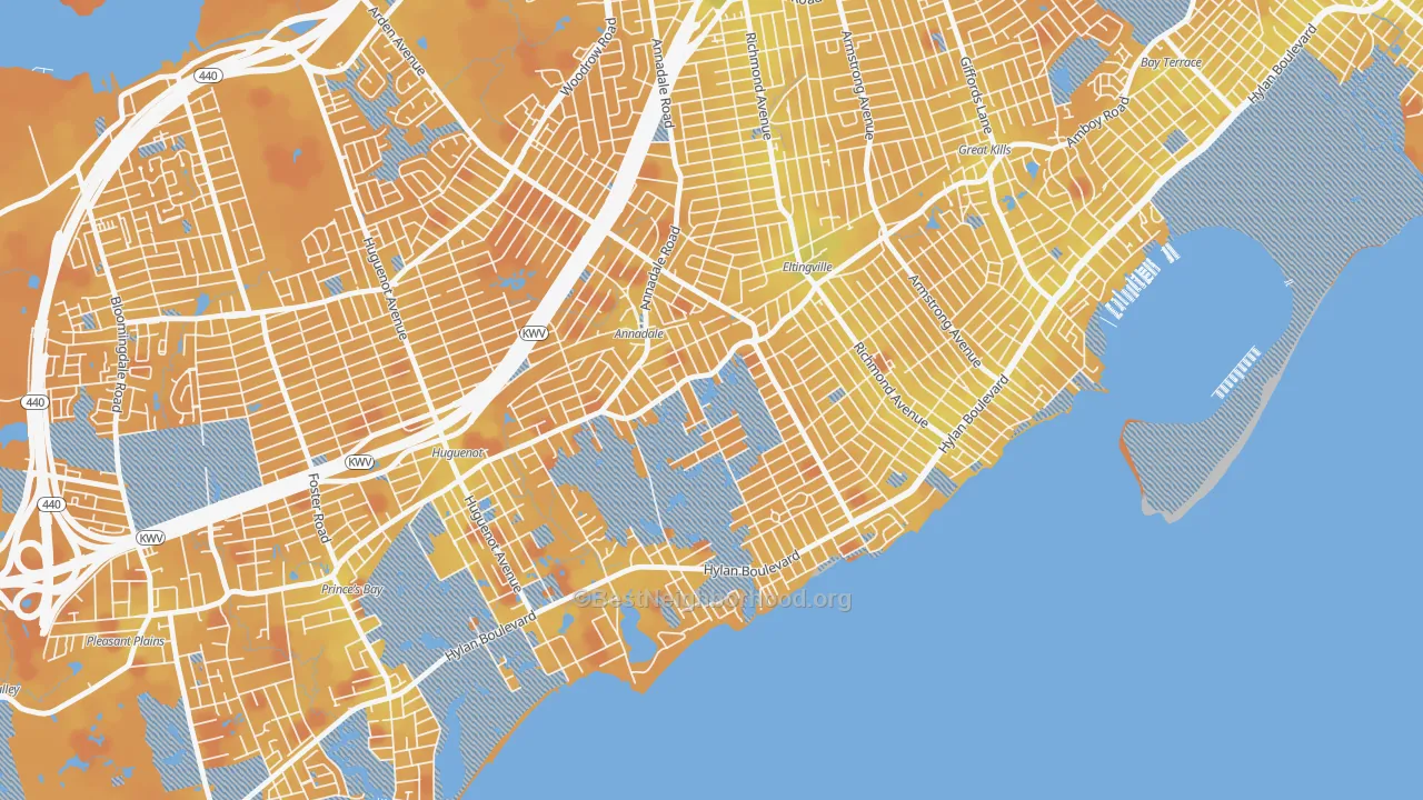 Transit Grade map of Annandale-on-Hudson, Staten Island, NY