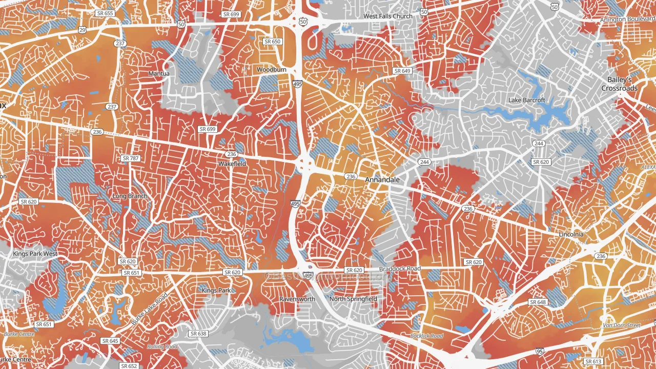 Transit Grade map of Annandale, VA