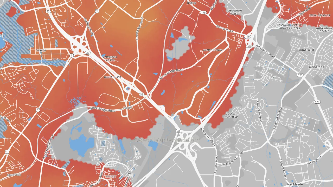 Transit Grade map of Annapolis Junction, MD