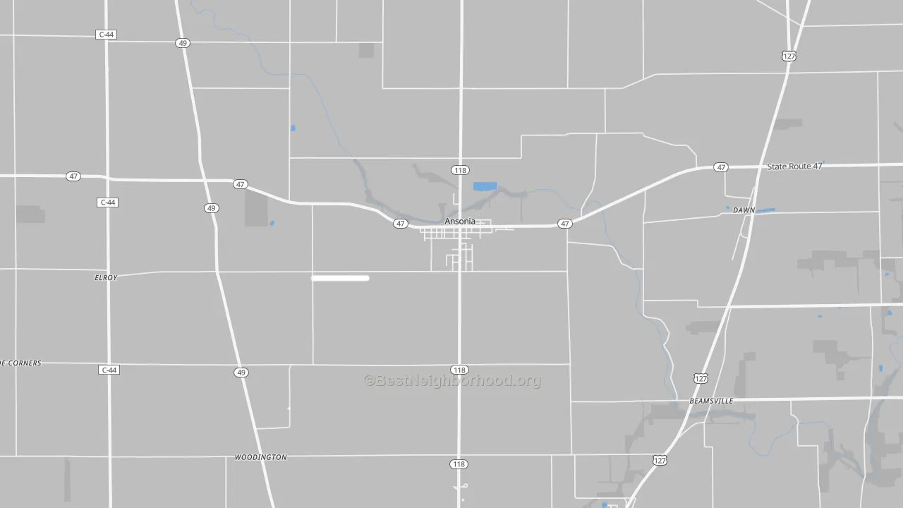 Transit Grade map of Ansonia, OH