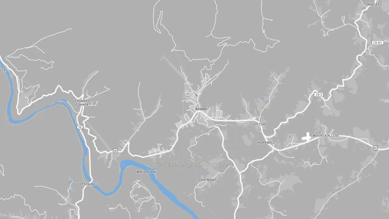 Transit Grade map of Ansted, WV