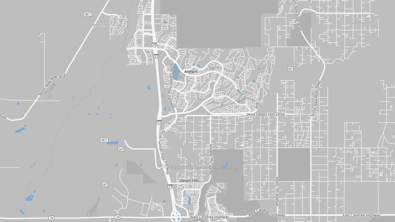 Transit Grade map of Anthem, AZ
