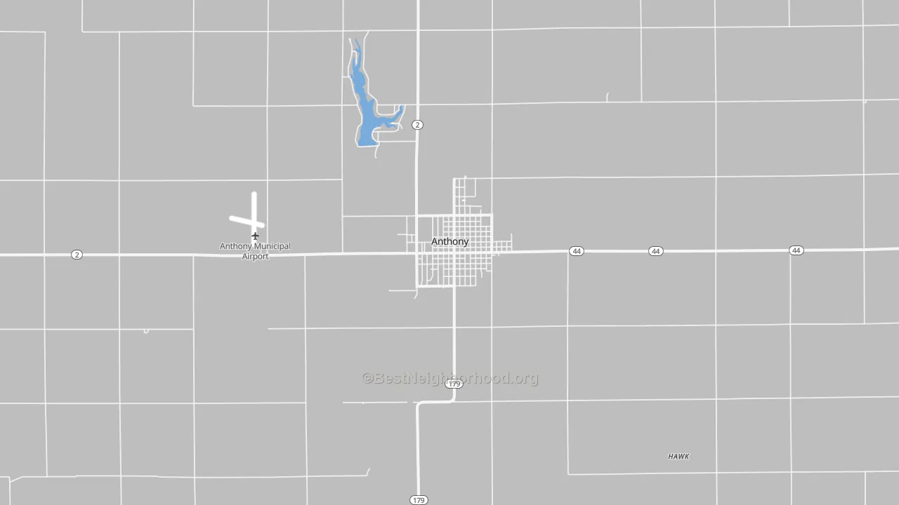 Transit Grade map of Anthony, KS