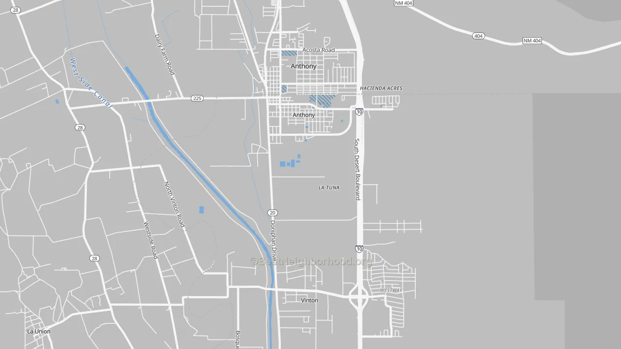 Transit Grade map of Anthony, TX