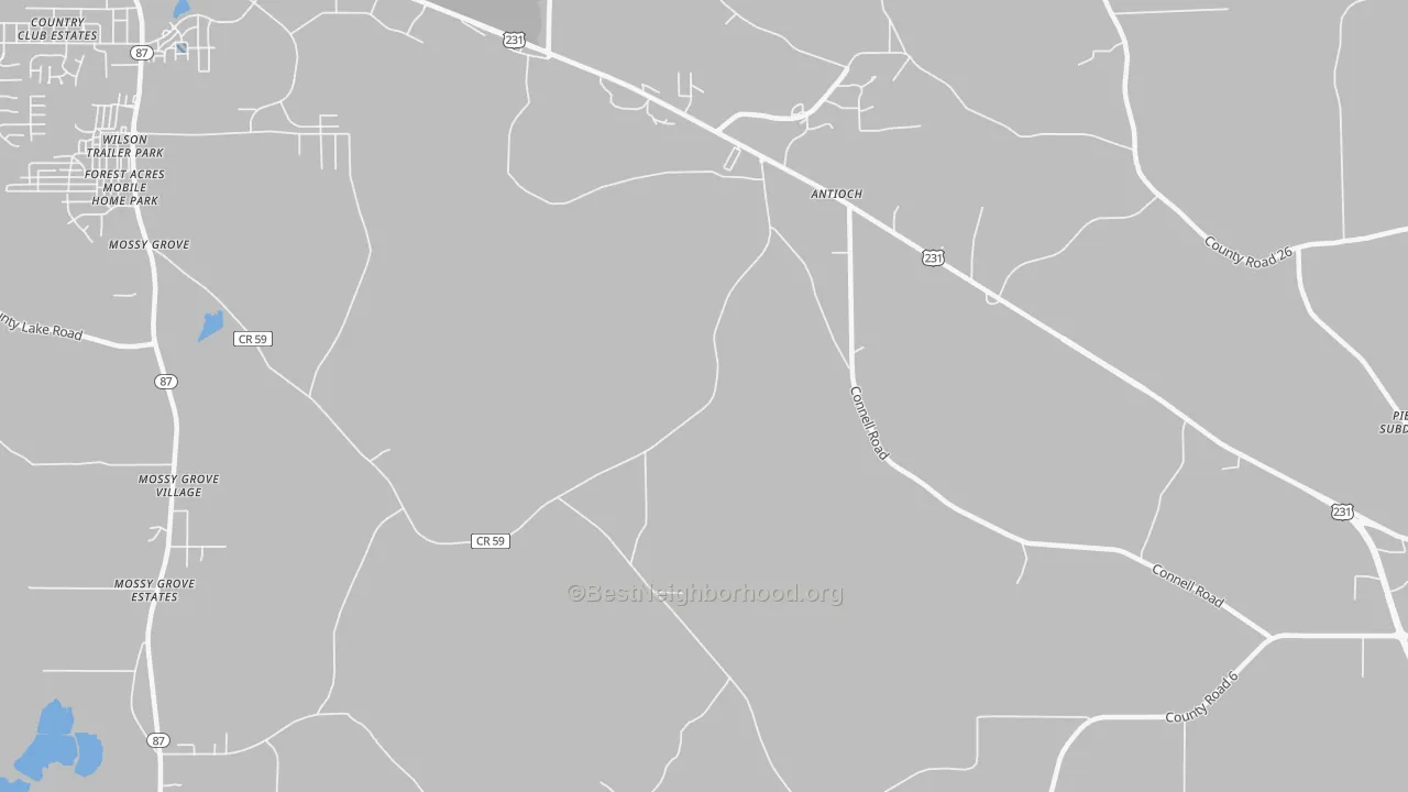 Transit Grade map of Antioch, AL