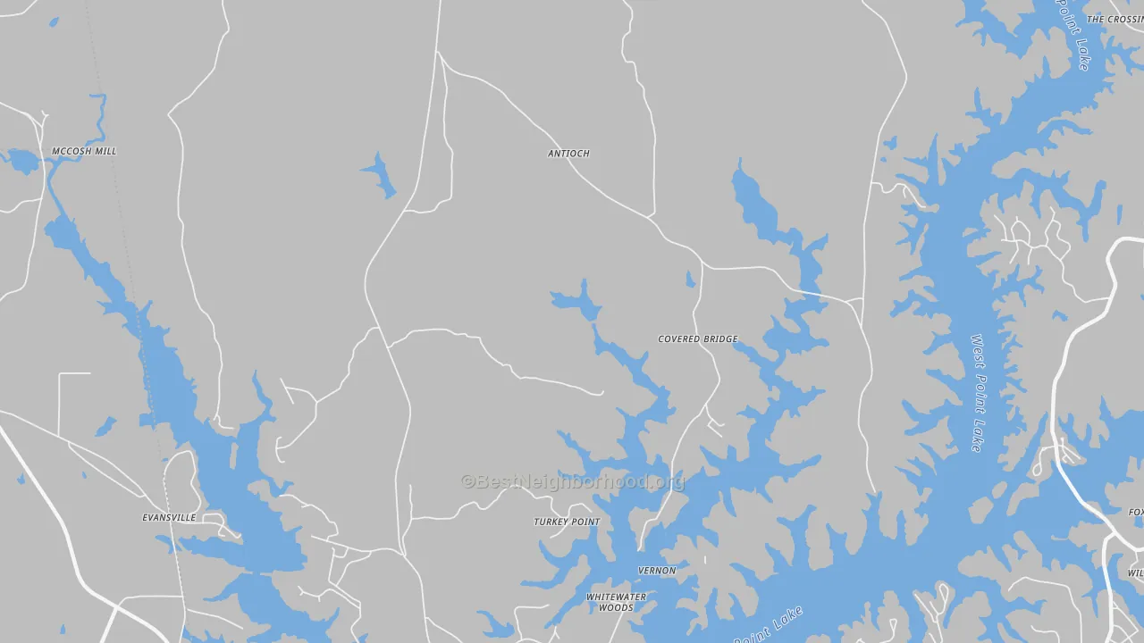 Transit Grade map of Antioch, GA