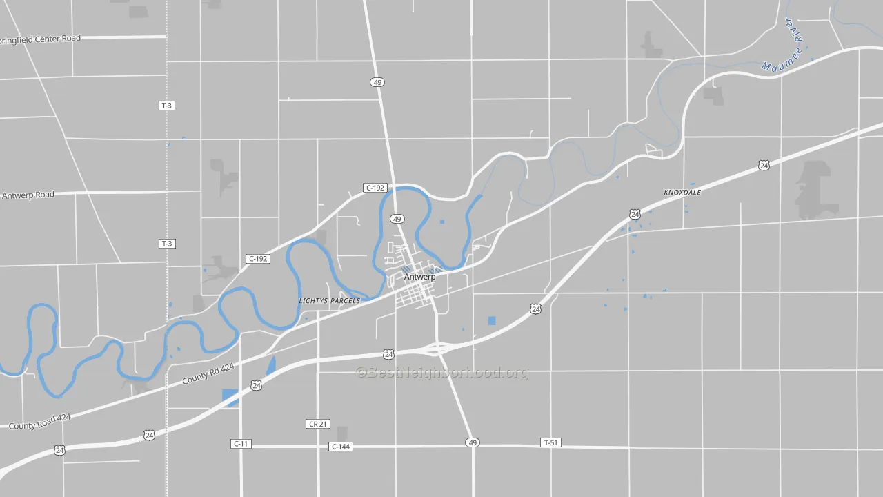 Transit Grade map of Antwerp, OH