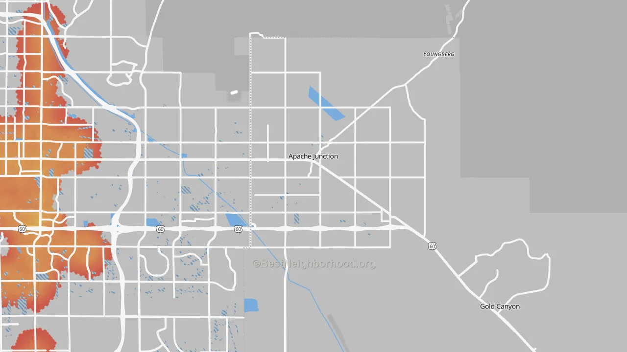 Transit Grade map of Apache Junction, AZ