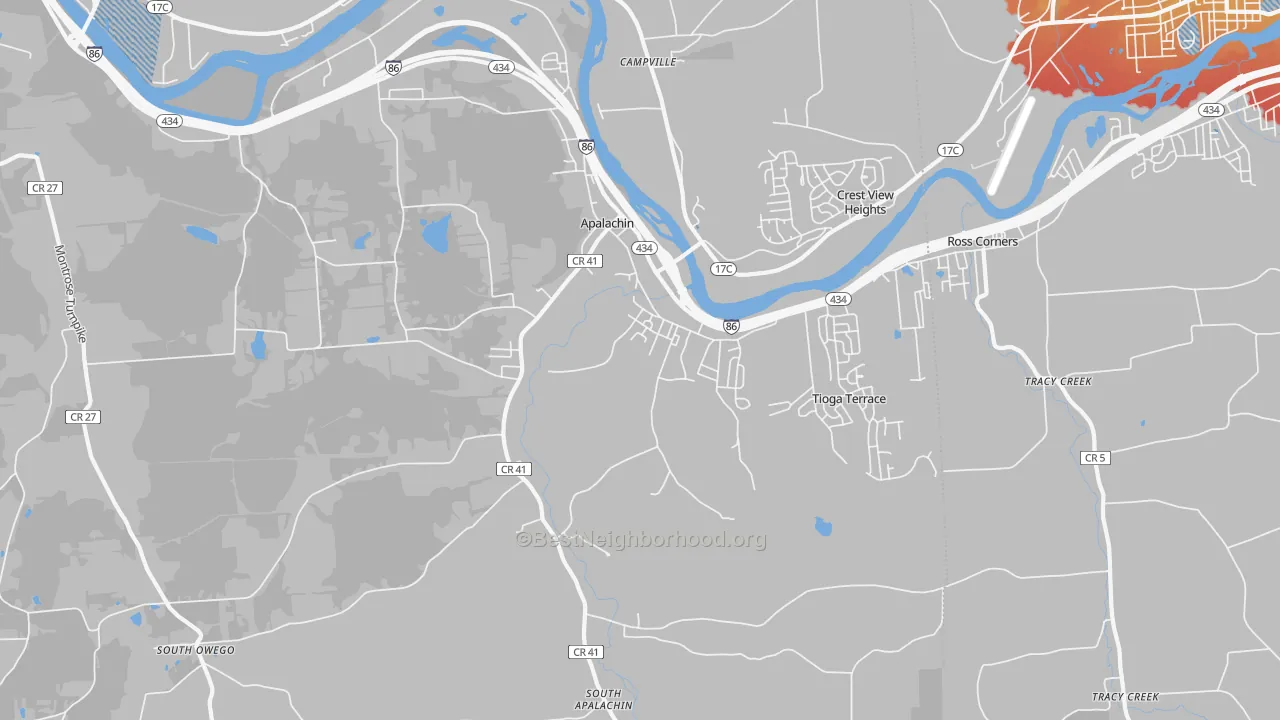 Transit Grade map of Apalachin, NY