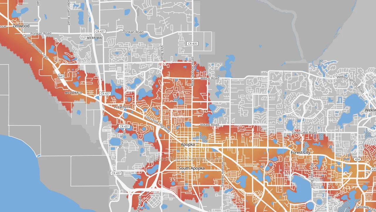 Transit Grade map of Apopka, FL