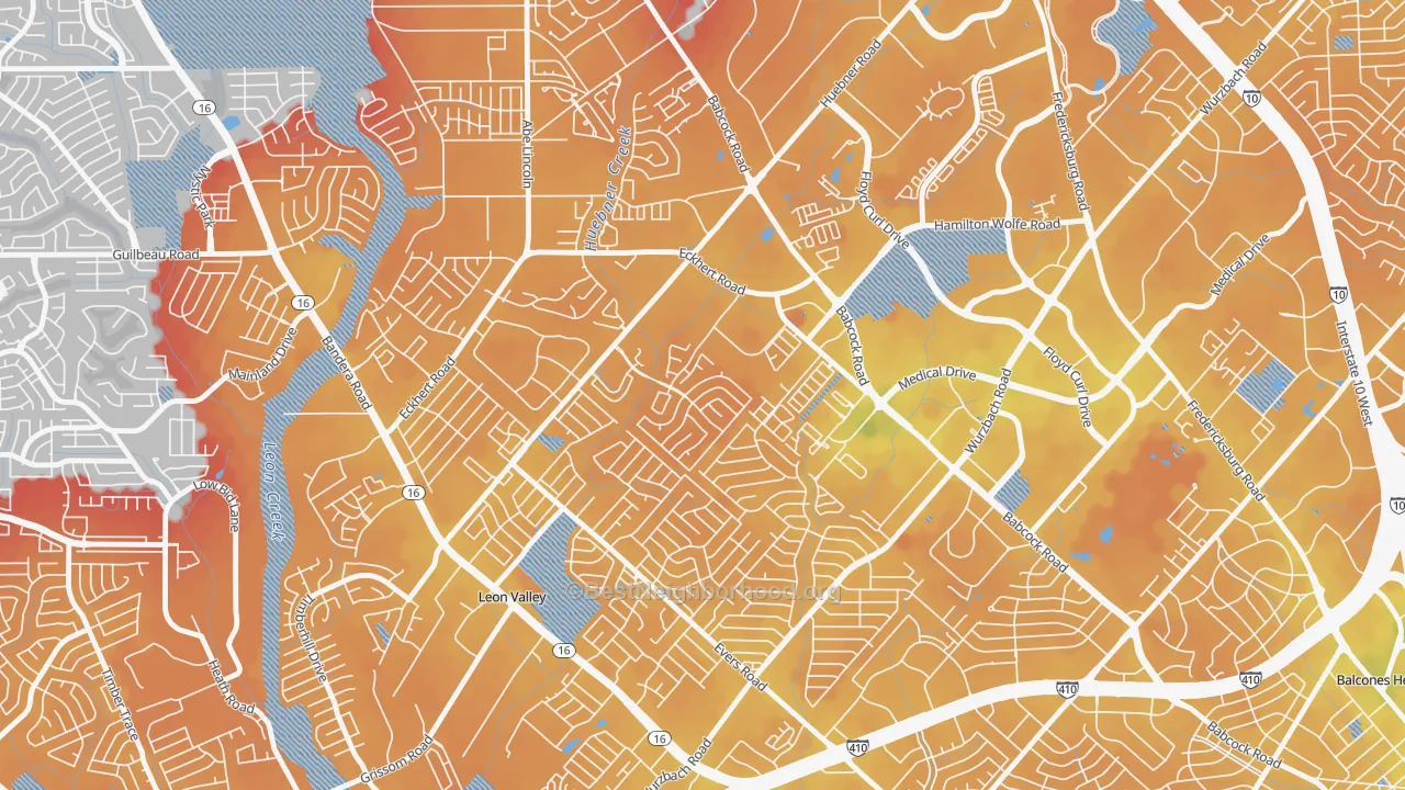 Transit Grade map of Apple Creek, San Antonio, TX