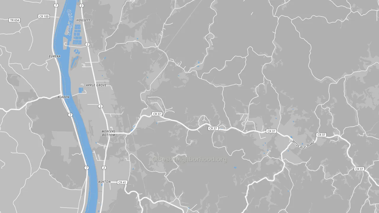 Transit Grade map of Apple Grove, WV