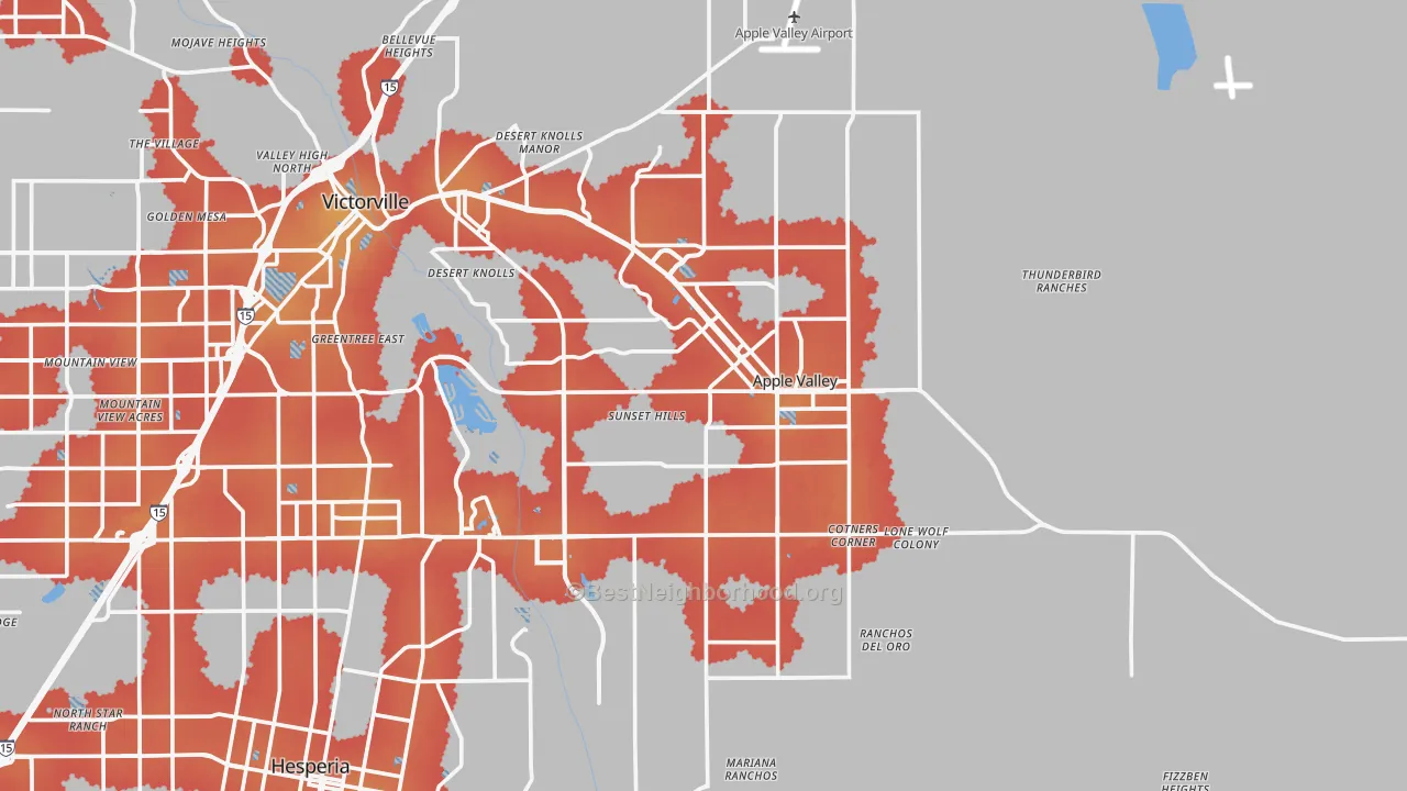 Transit Grade map of Apple Valley, CA