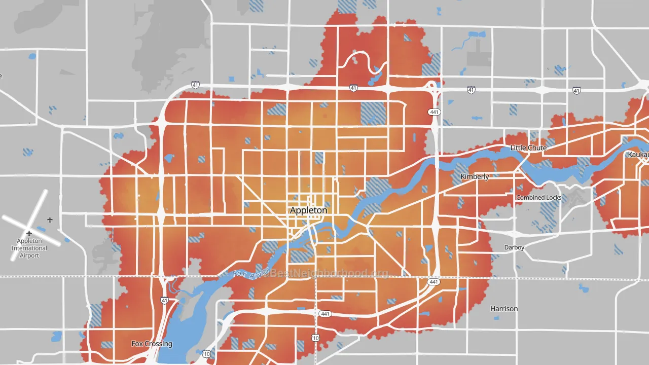 Transit Grade map of Appleton, WI