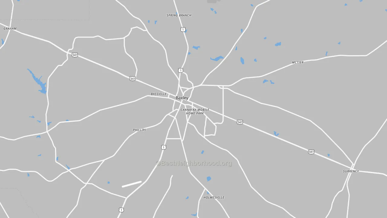 Transit Grade map of Appling County, GA