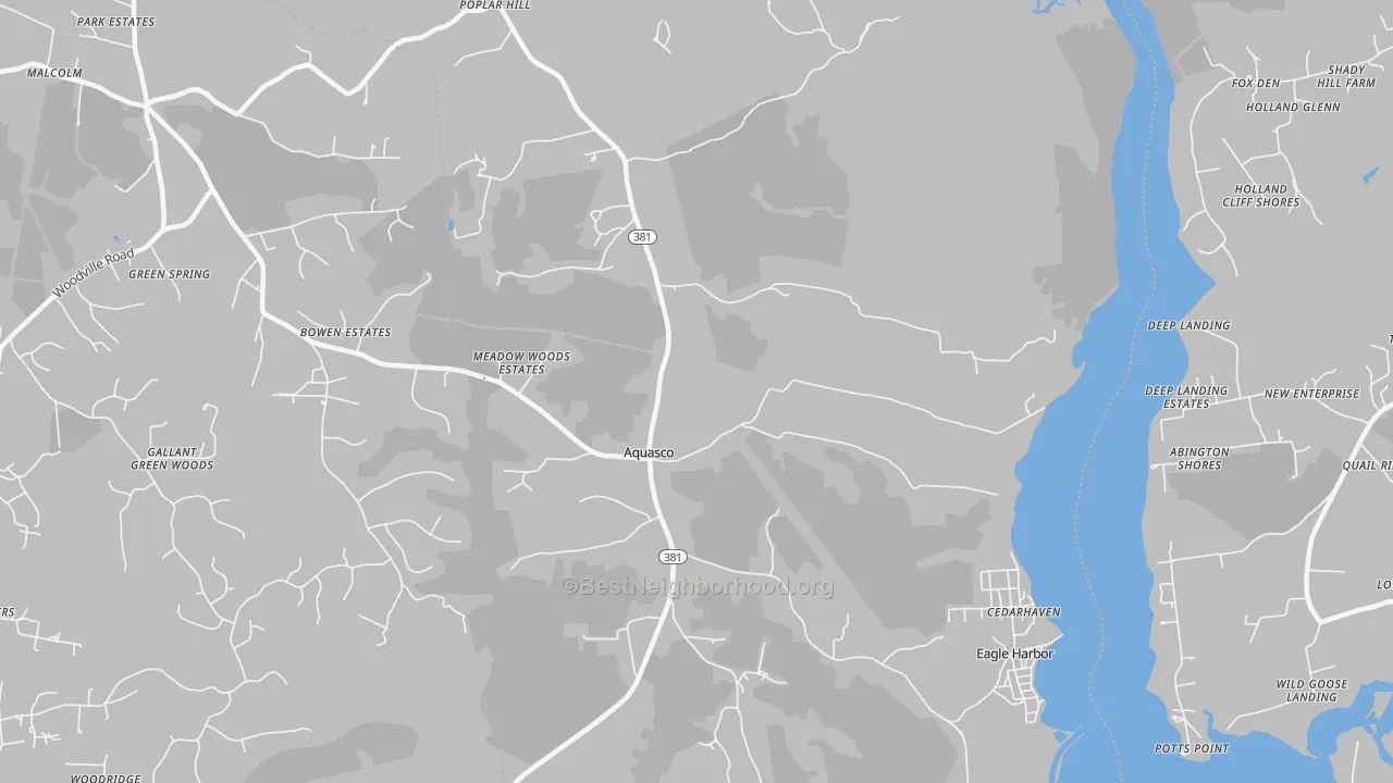 Transit Grade map of Aquasco, MD