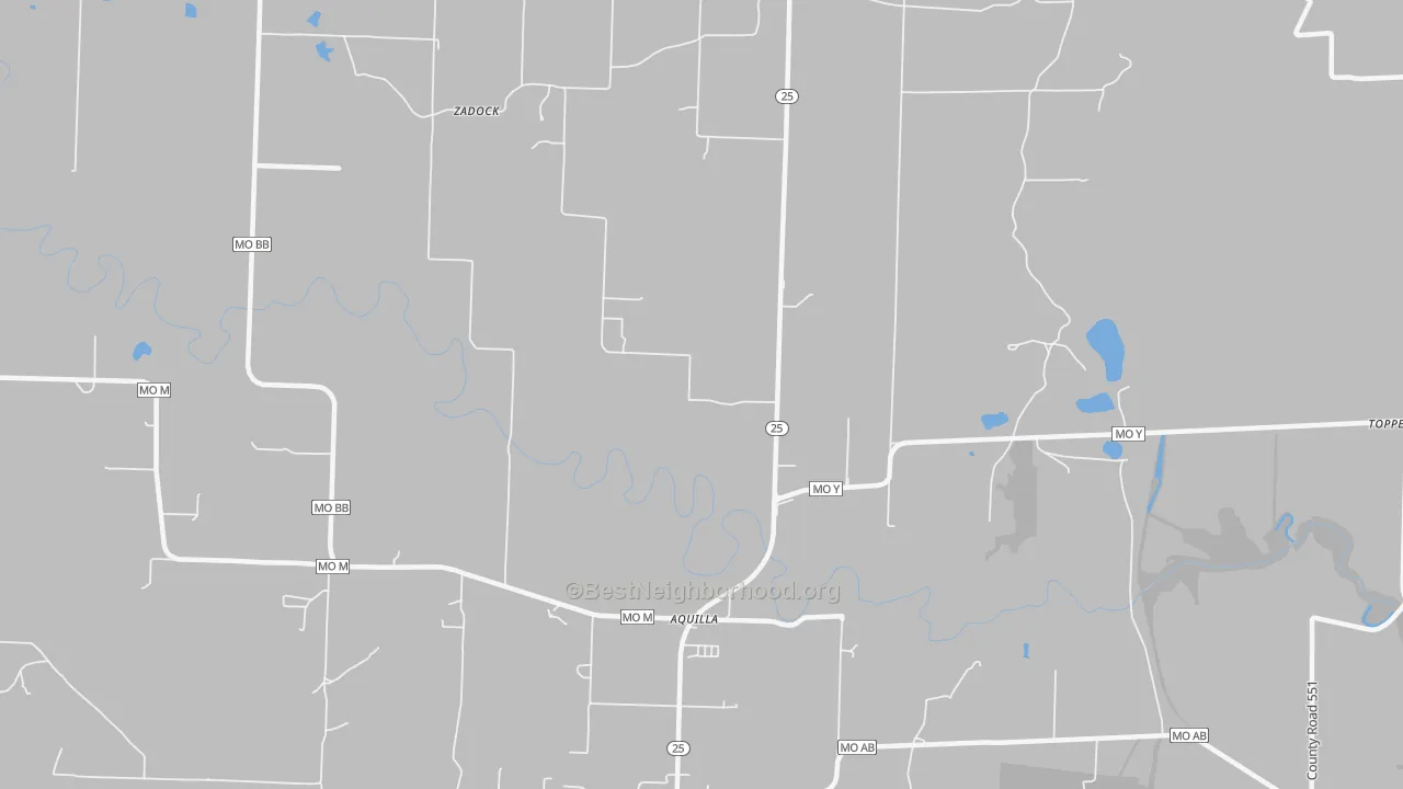 Transit Grade map of Aquilla, MO