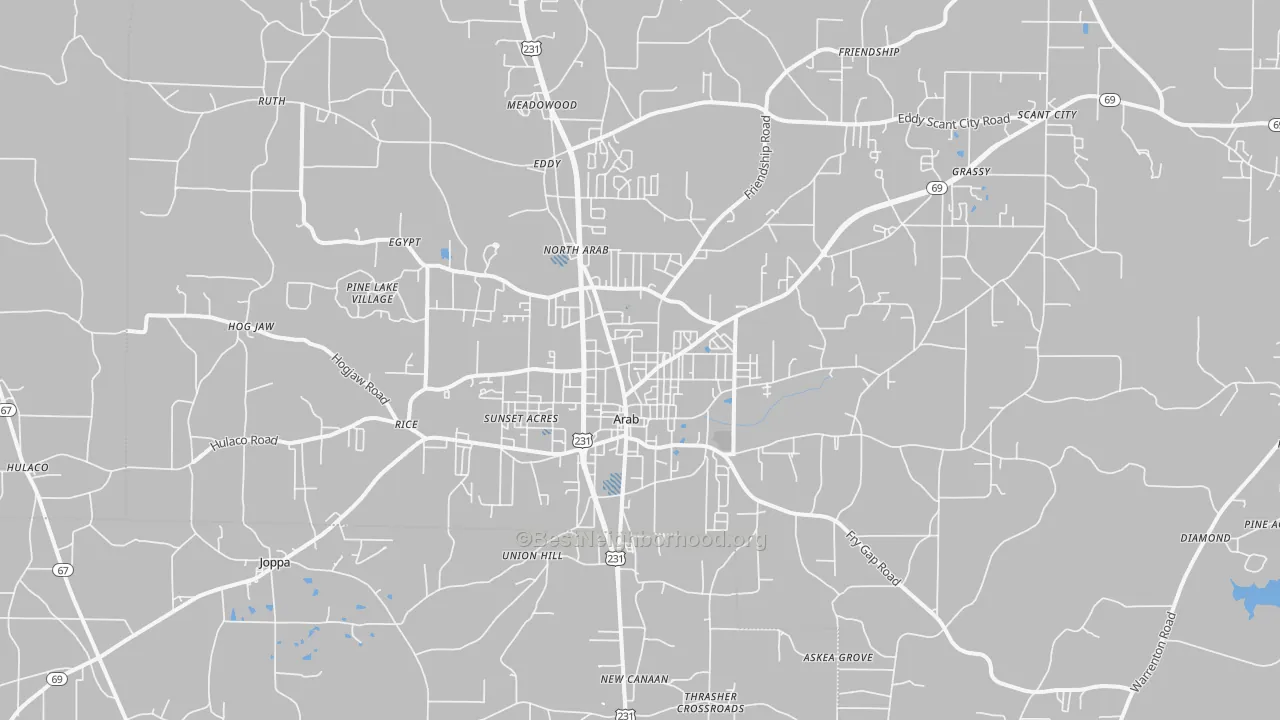 Transit Grade map of Arab, AL