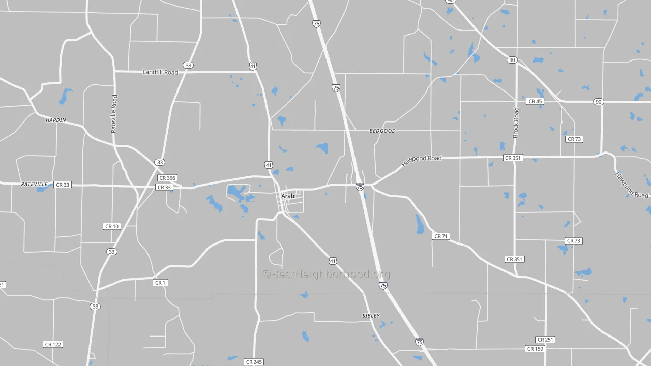Transit Grade map of Arabi, GA