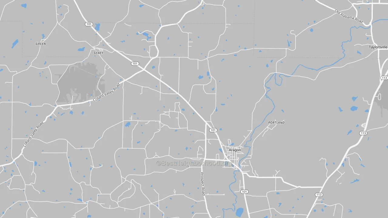 Transit Grade map of Aragon, GA