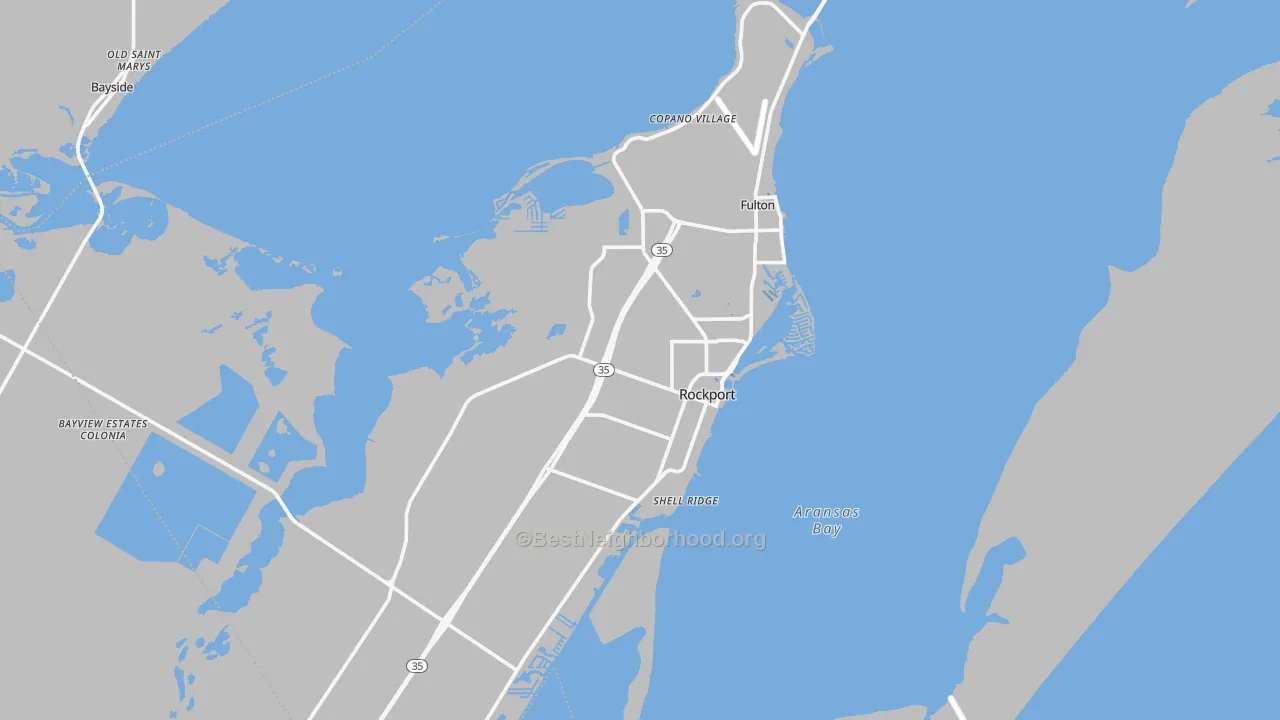 Transit Grade map of Aransas County, TX
