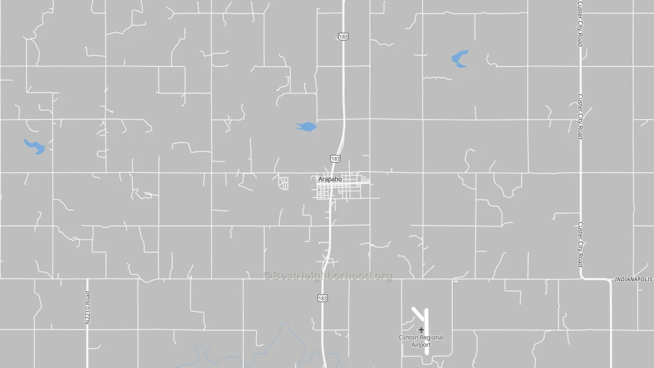 Transit Grade map of Arapaho, OK
