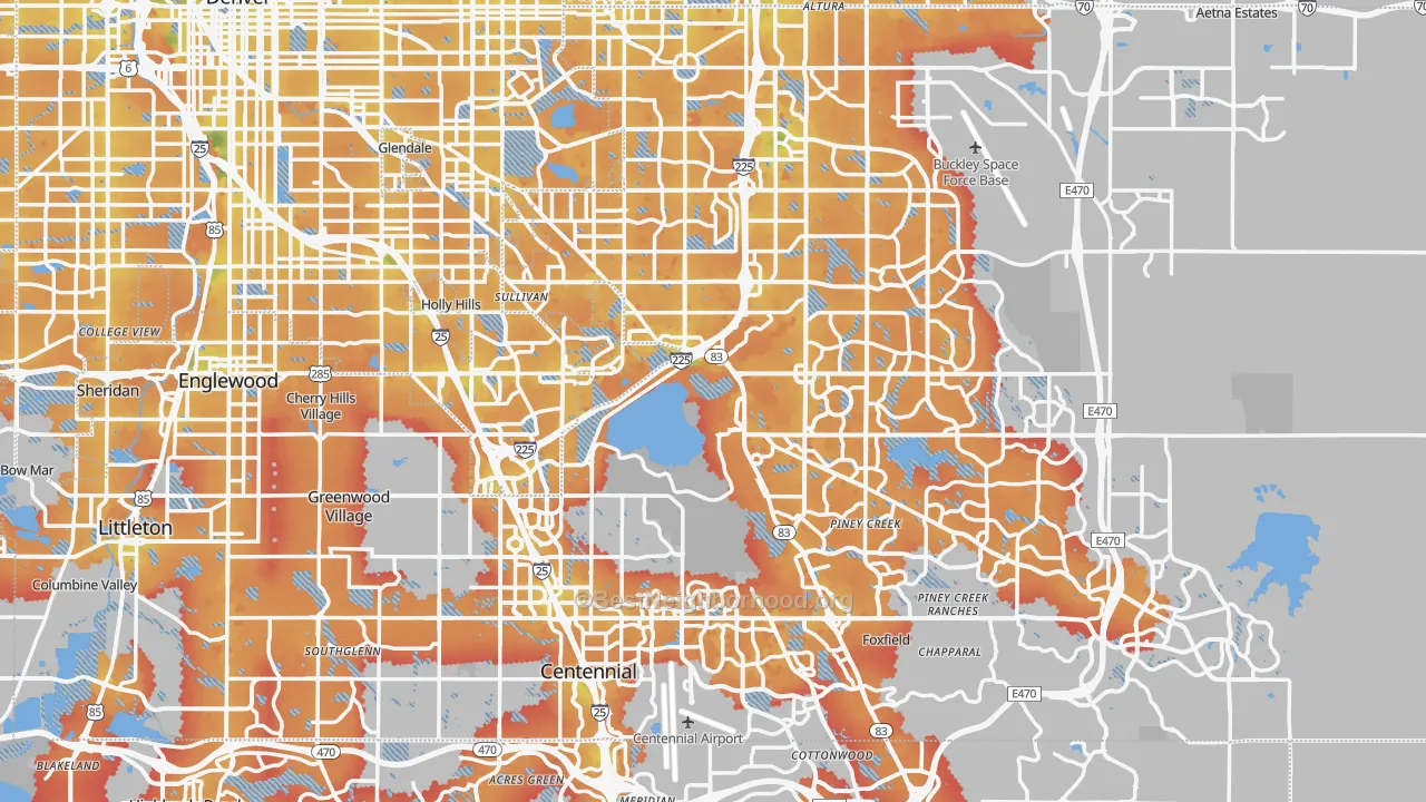 Transit Grade map of Arapahoe County, CO