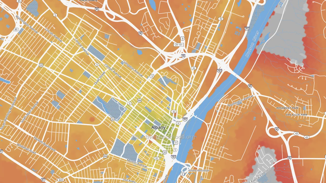 Transit Grade map of Arbor Hill, Albany, NY