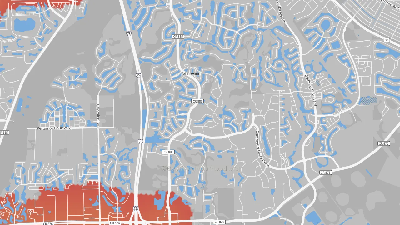 Transit Grade map of Arborwood, Fort Myers, FL