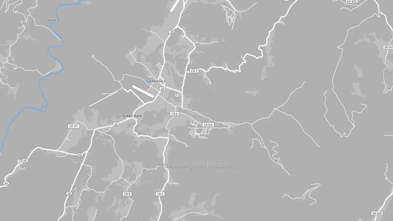 Transit Grade map of Arbovale, WV