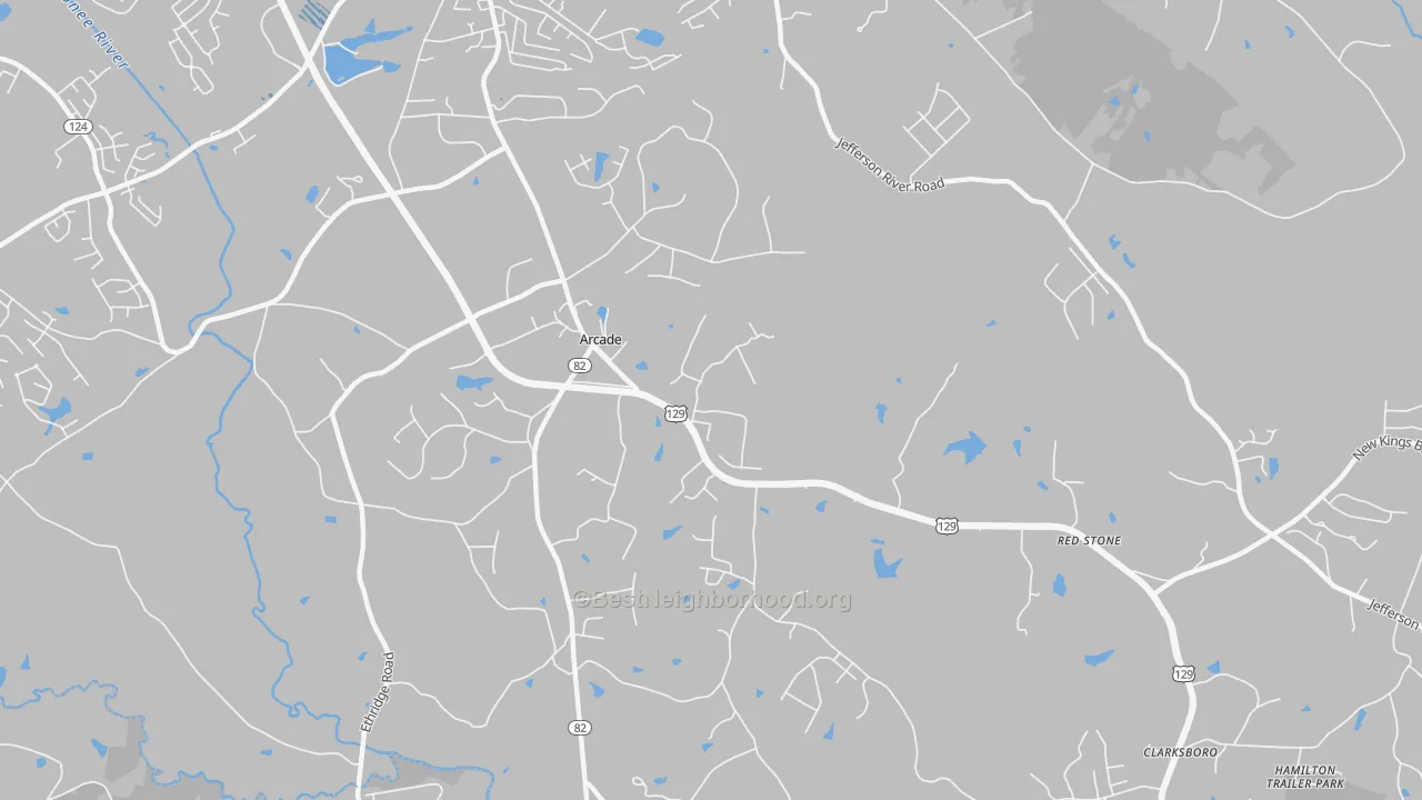 Transit Grade map of Arcade, GA