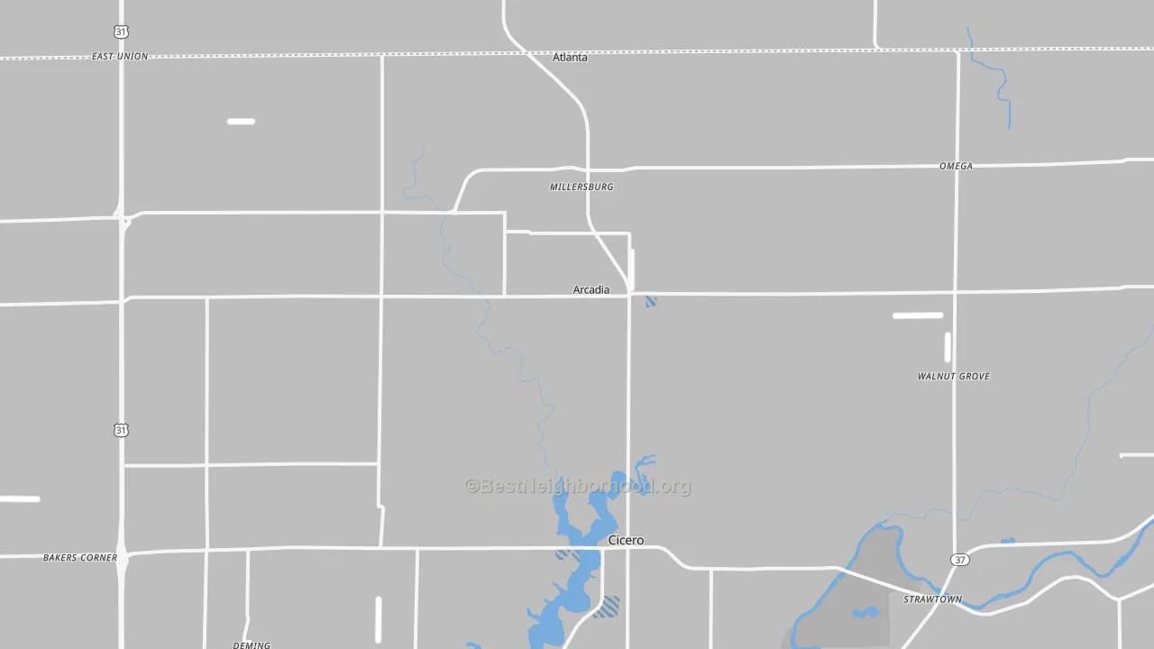 Transit Grade map of Arcadia, IN